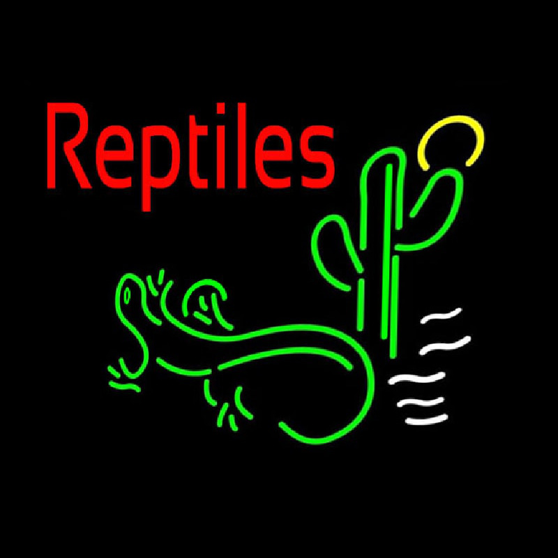 Red Reptiles Green Logo 1 Neon Sign