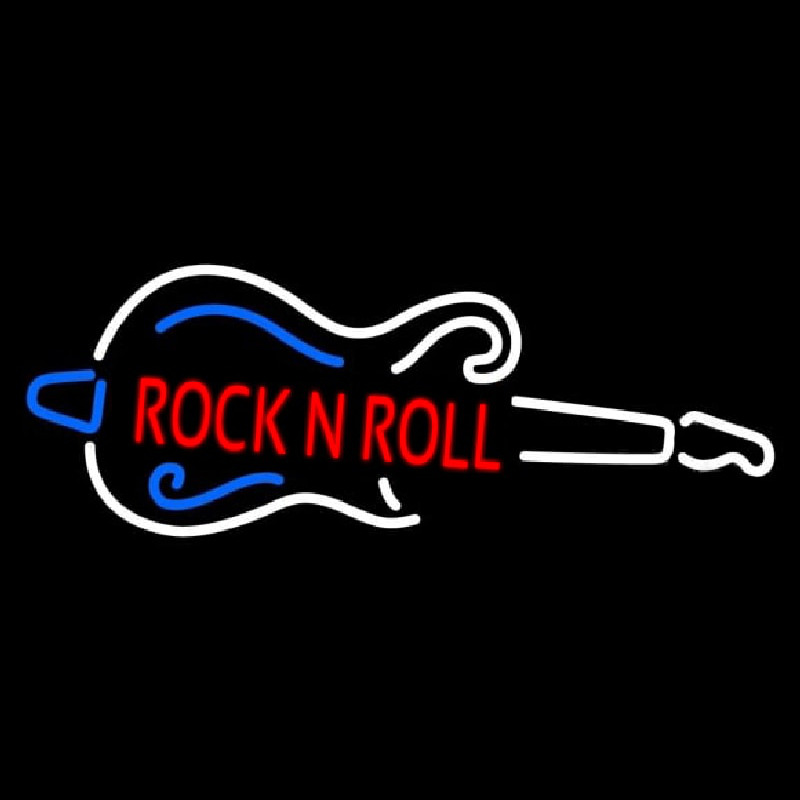 Red Rock N Roll Guitar 1 Neon Sign