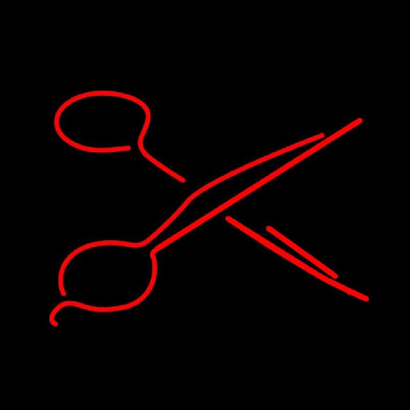 Red Scissors Neon Sign
