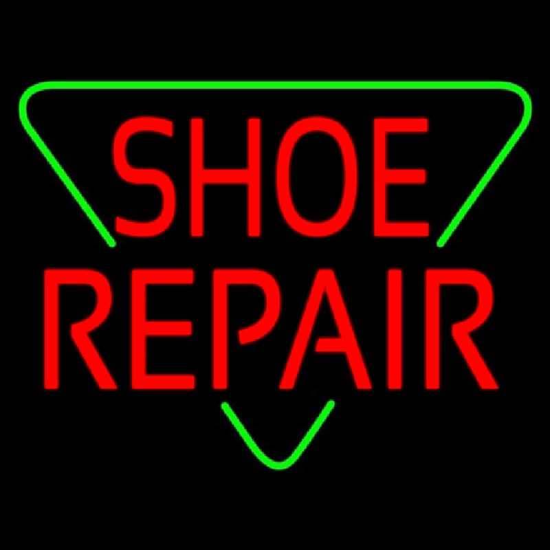 Red Shoe Repair Block Neon Sign