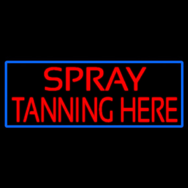 Red Spray Tanning Here Neon Sign