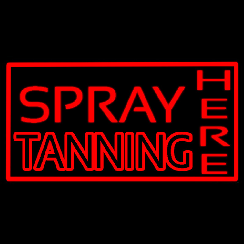 Red Spray Tanning Here Neon Sign