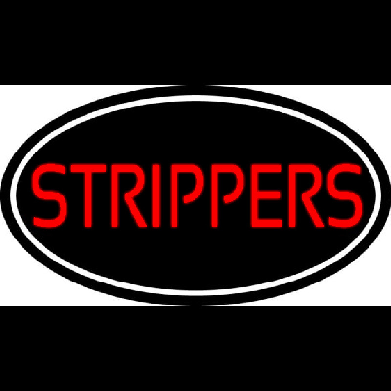 Red Strippers With White Border Neon Sign