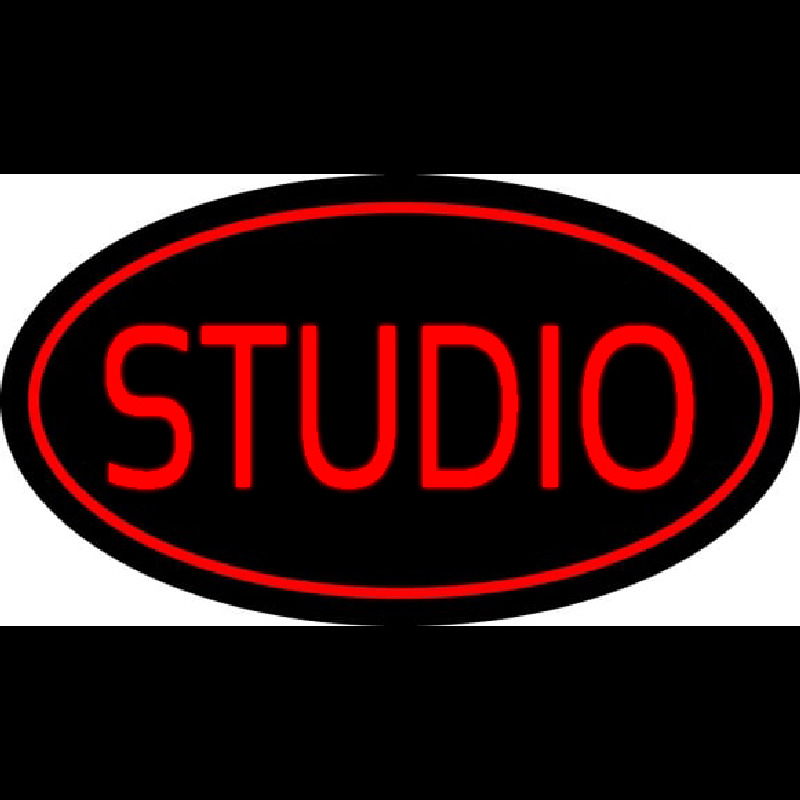 Red Studio Oval Neon Sign