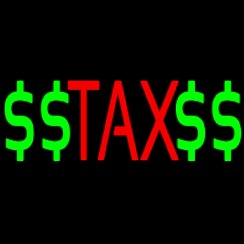 Red Ta  With Dollar Logo Neon Sign