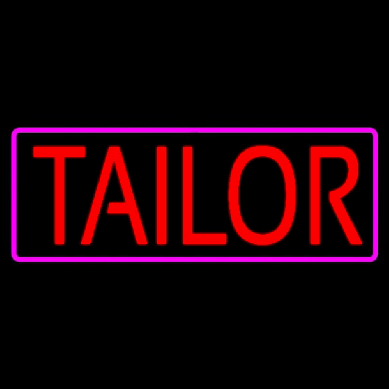 Red Tailor With Pink Border Neon Sign