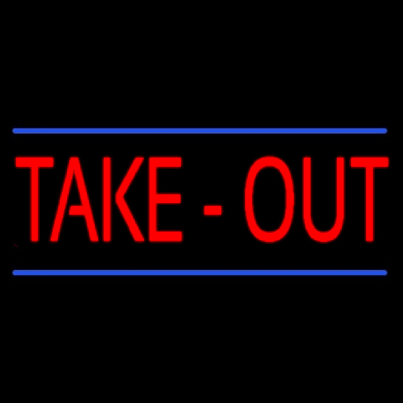 Red Take Out Neon Sign