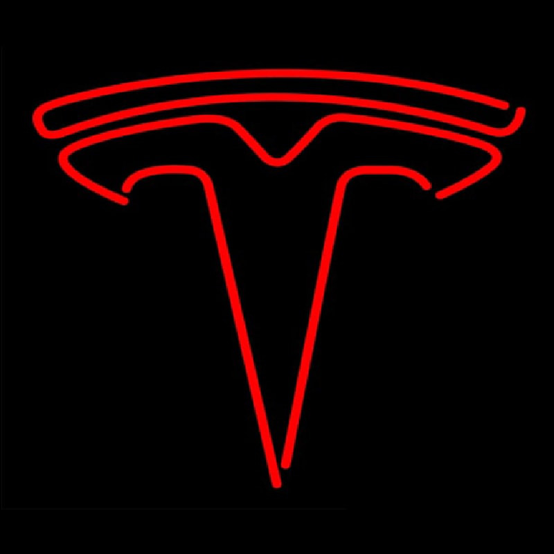 Red Tesla Logo Neon Sign