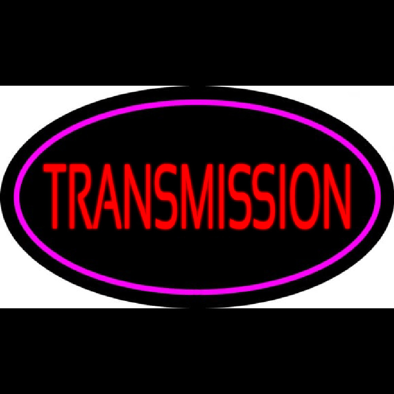 Red Transmission Purple Oval Neon Sign