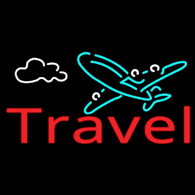Red Travel With Logo Neon Sign