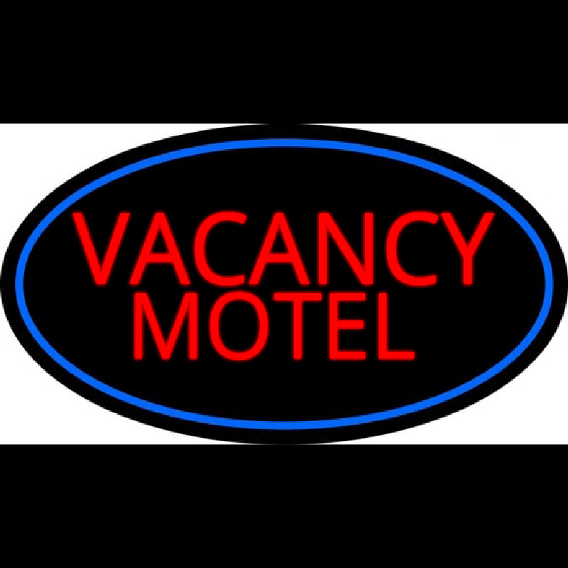 Red Vacancy Motel With Blue Border Neon Sign