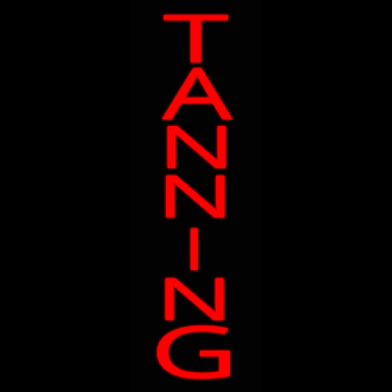 Red Vertical Tanning Neon Sign