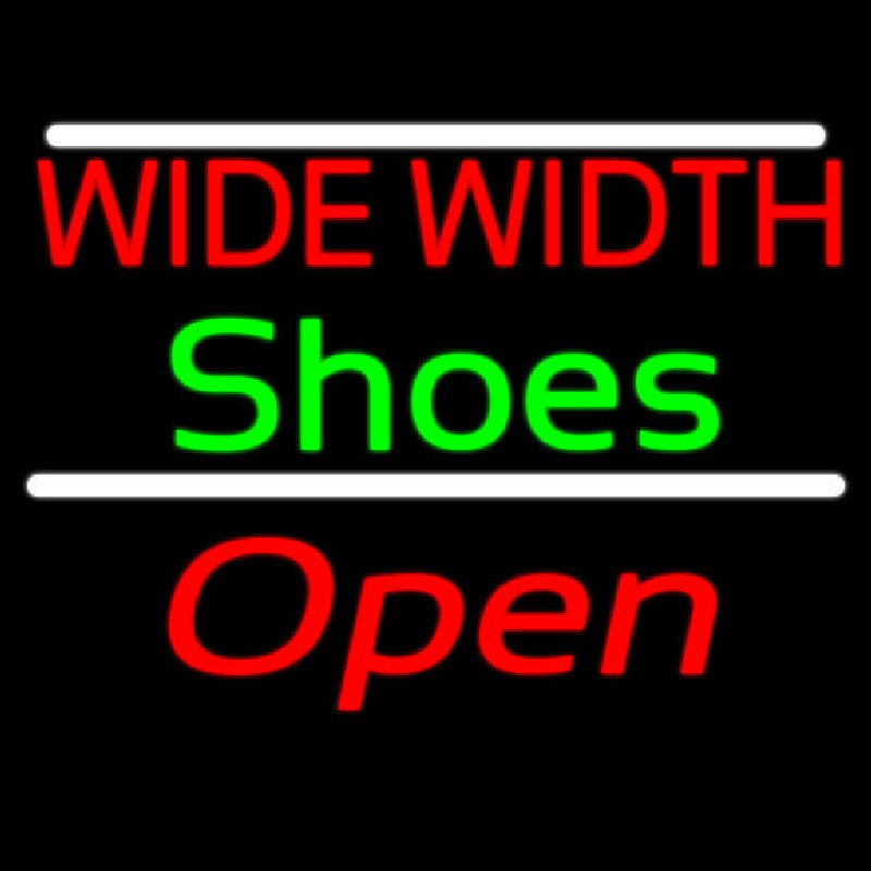 Red Wide Width Green Shoes Open Neon Sign