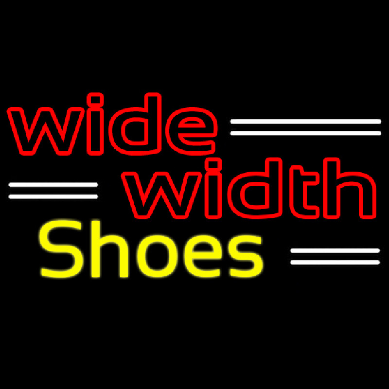 Red Wide Width Yellow Shoes Neon Sign
