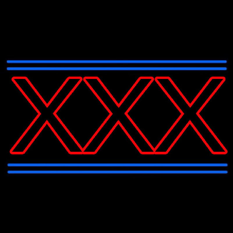 Red X   Blue Lines Neon Sign