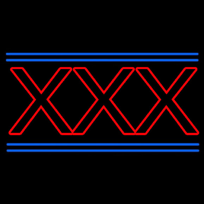 Red X   Blue Lines Neon Sign