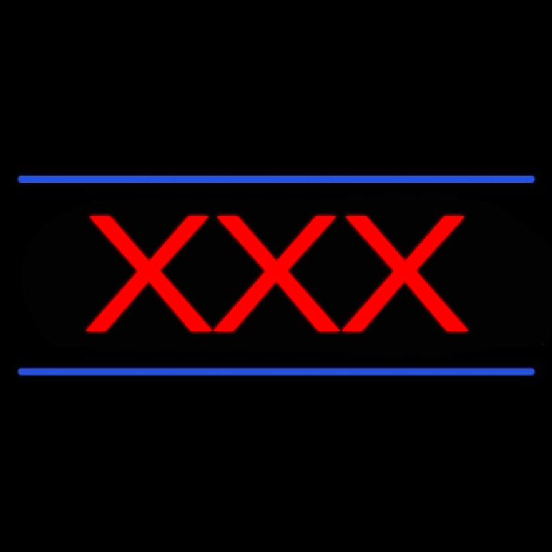 Red X X X Blue Lines Neon Sign