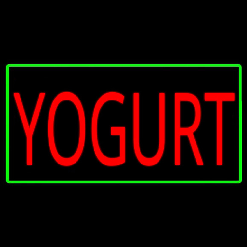 Red Yogurt With Yellow Border Neon Sign