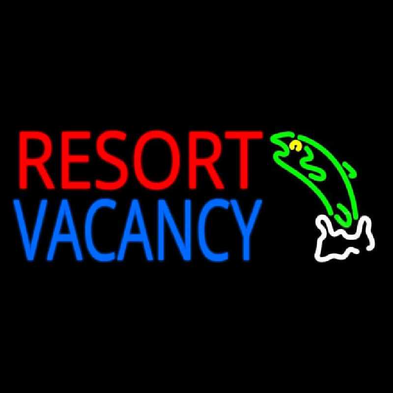 Resort Vacancy With Fish Neon Sign