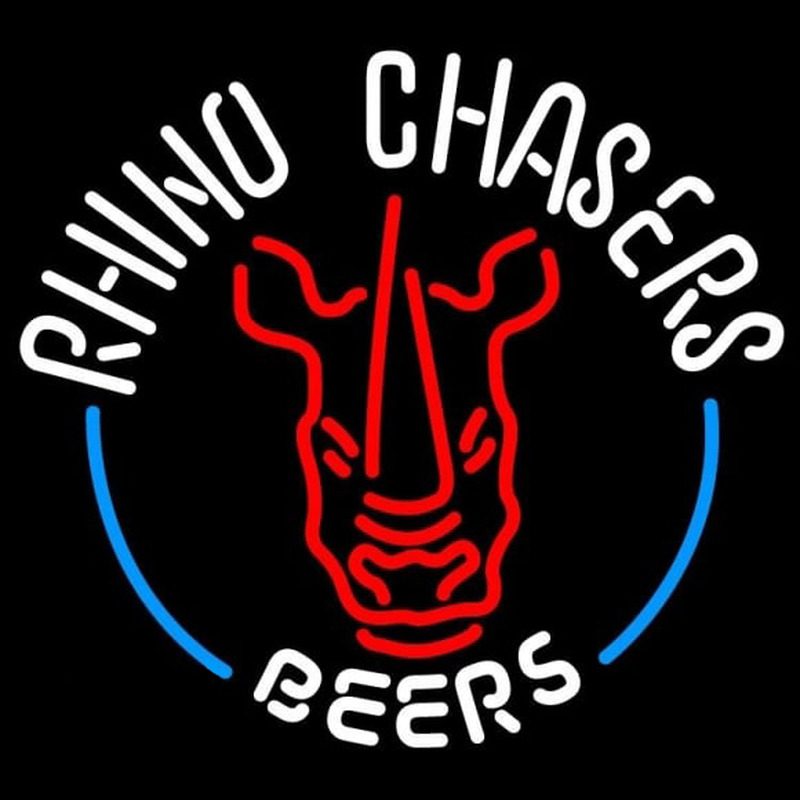 Rhino Chasers Large Beer Sign Neon Sign
