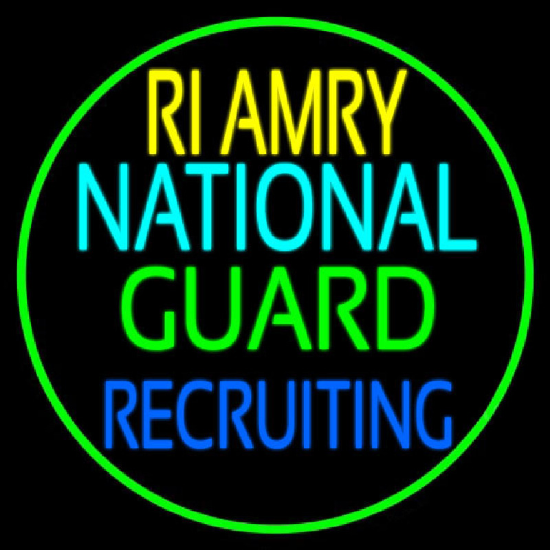 Ri Army National Guard Recruiting Neon Sign