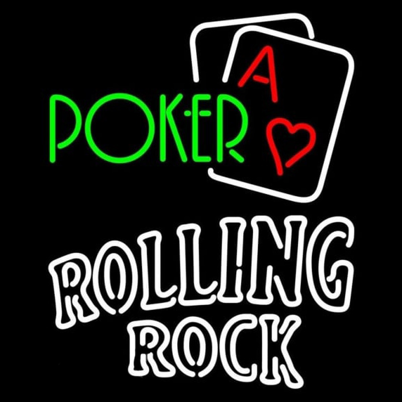 Rolling Rock Green Poker Beer Sign Neon Sign