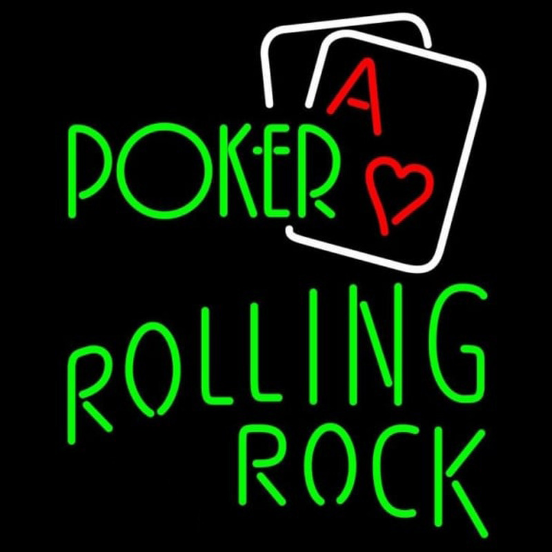 Rolling Rock Green Poker Beer Sign Neon Sign