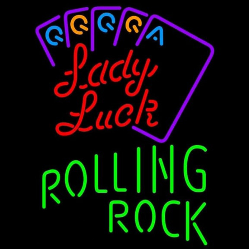 Rolling Rock Lady Luck Series Beer Sign Neon Sign