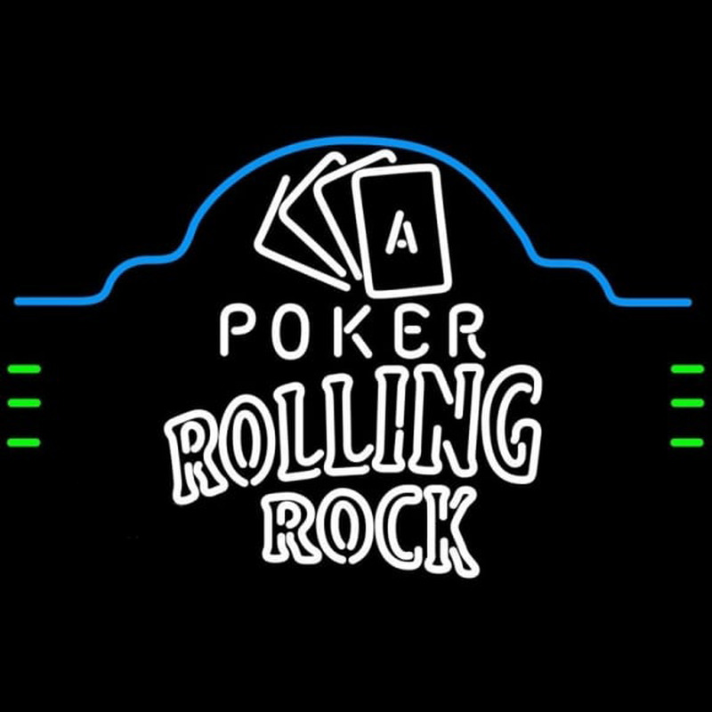 Rolling Rock Poker Ace Cards Beer Sign Neon Sign
