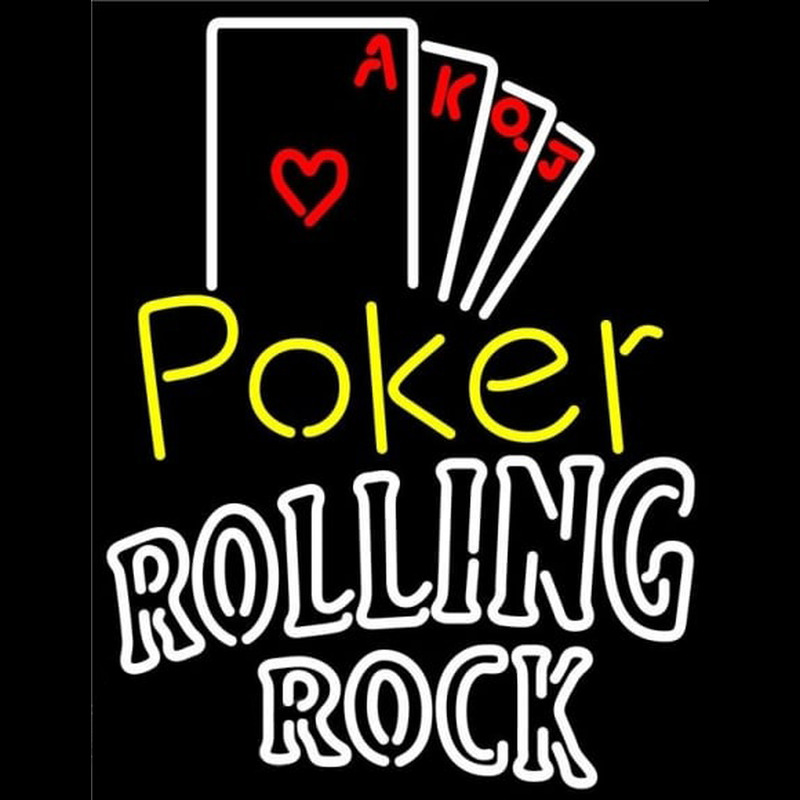 Rolling Rock Poker Ace Series Beer Sign Neon Sign