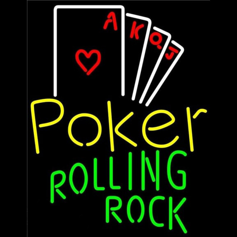 Rolling Rock Poker Ace Series Beer Sign Neon Sign