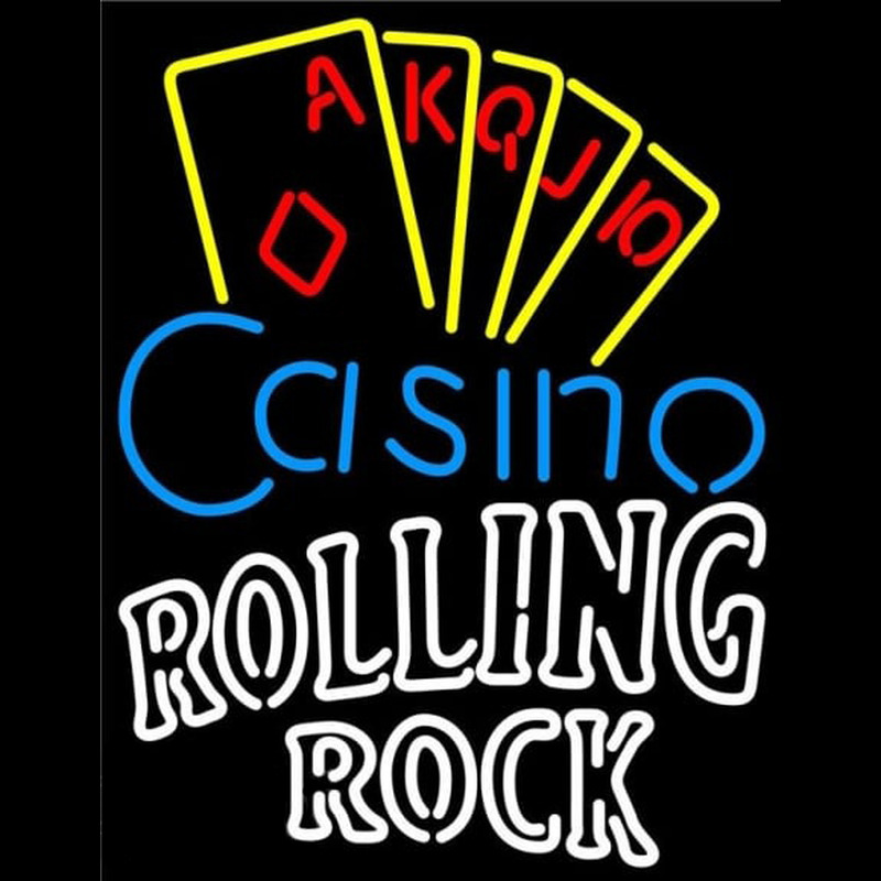 Rolling Rock Poker Casino Ace Series Beer Sign Neon Sign