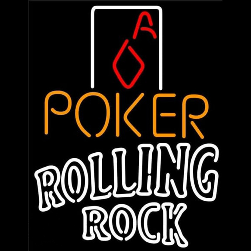 Rolling Rock Poker Squver Ace Beer Sign Neon Sign