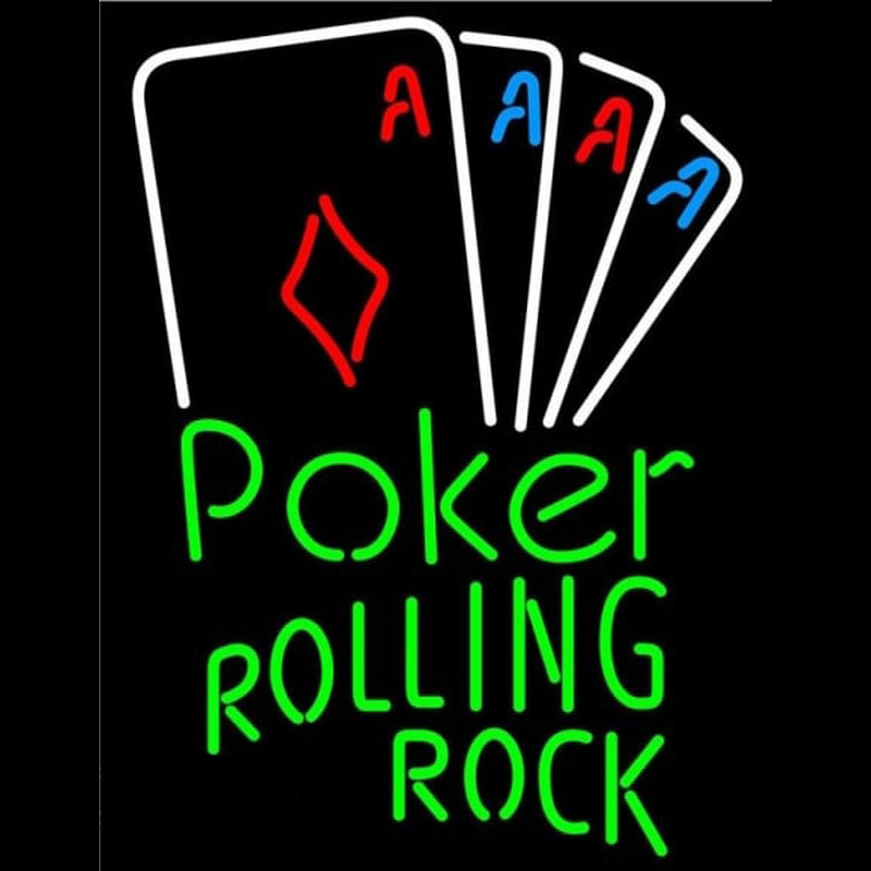Rolling Rock Poker Tournament Beer Sign Neon Sign
