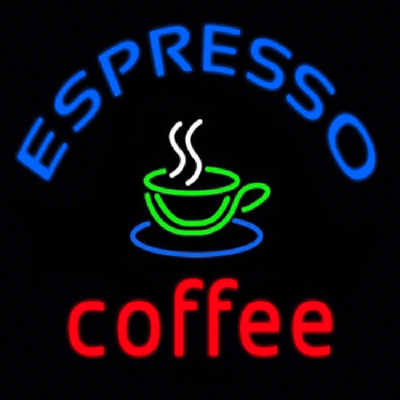 Round Espresso Coffee Neon Sign