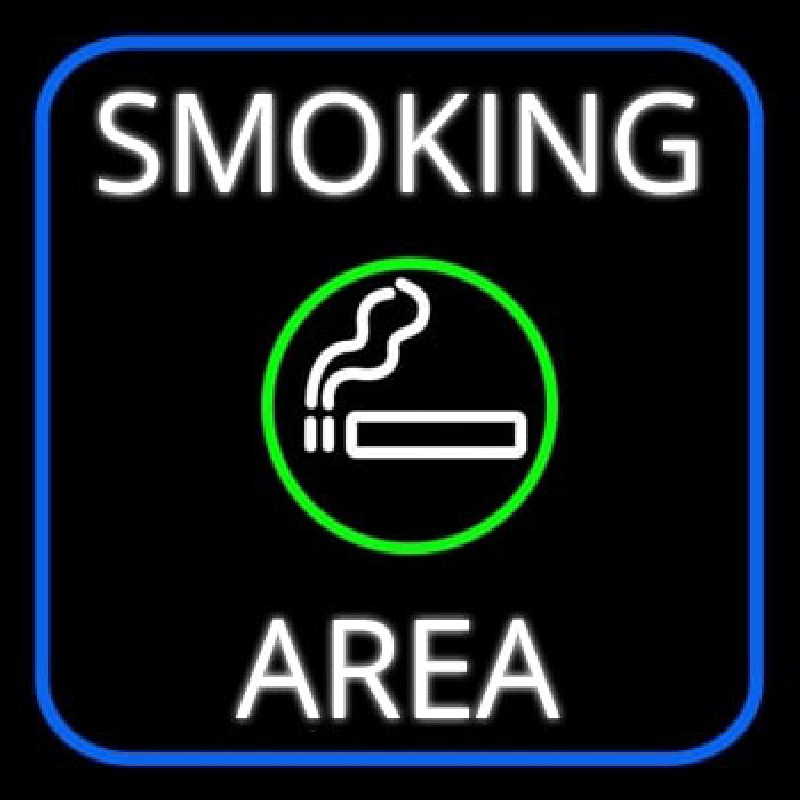 Round Smoking Area With Cigar Neon Sign