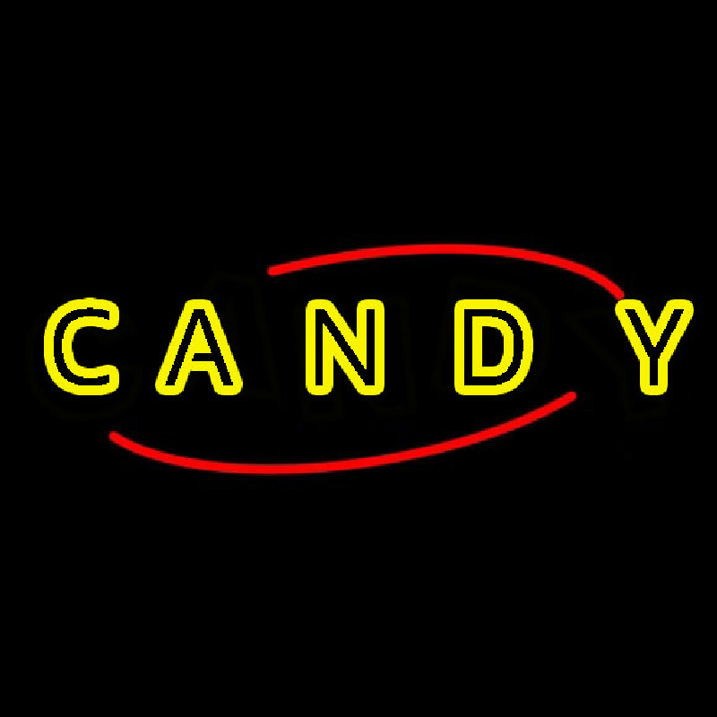 Round Yellow Candy Neon Sign