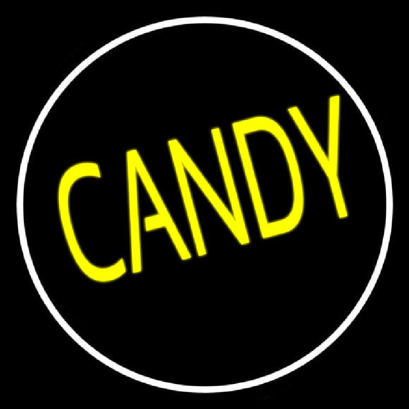 Round Yellow Candy Neon Sign