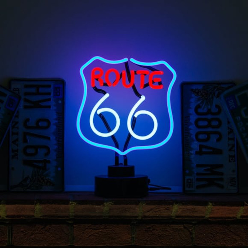 Route 66 Desktop Neon Sign