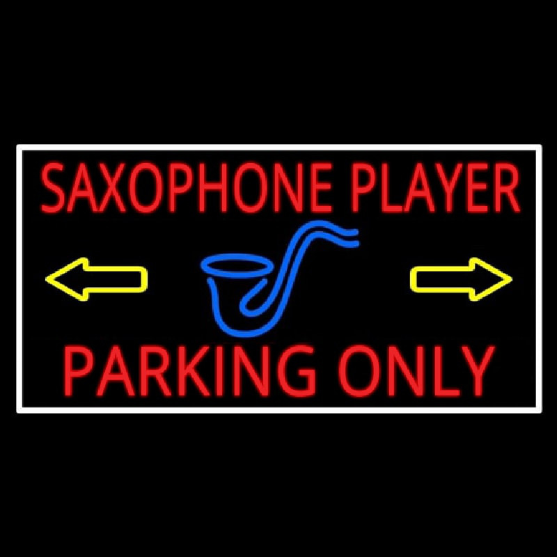 Sa ophone Player Parking Only White Border Neon Sign