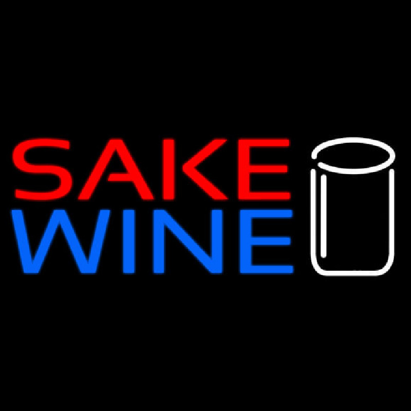 Sake Wine With Glass Neon Sign