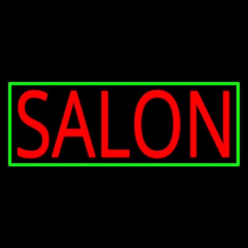 Salon With Yellow Border Neon Sign