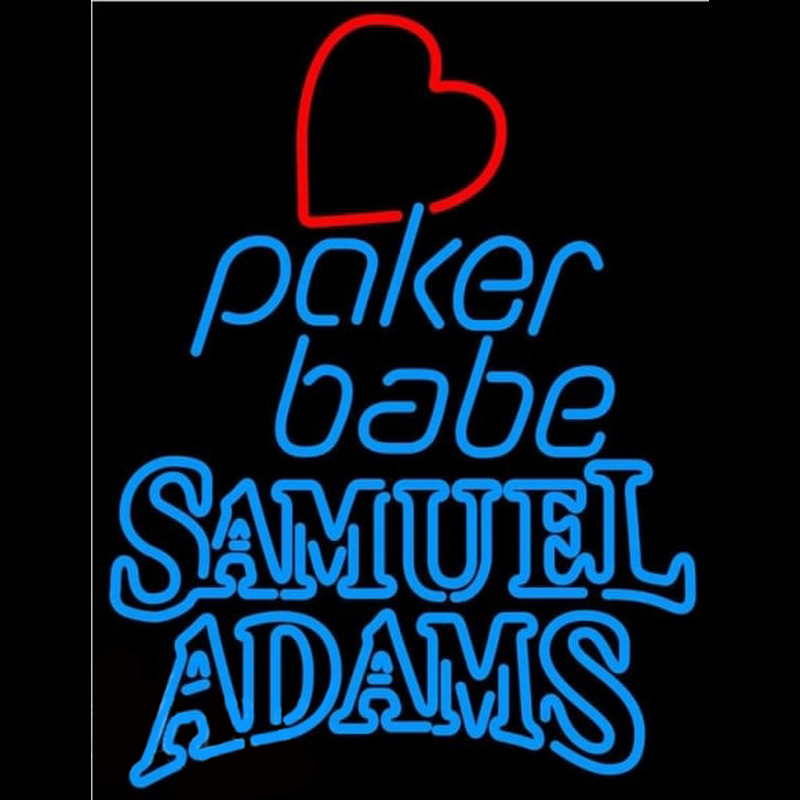 Samuel Adams Poker Girl Heart Babe Beer Sign Neon Sign