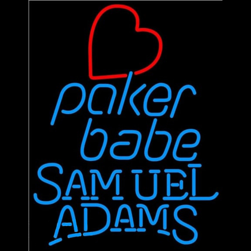 Samuel Adams Poker Girl Heart Babe Beer Sign Neon Sign