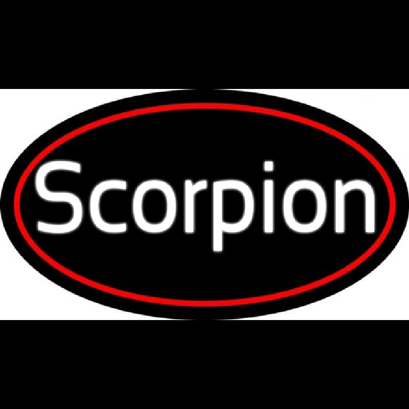 Scorpion Red Oval Neon Sign