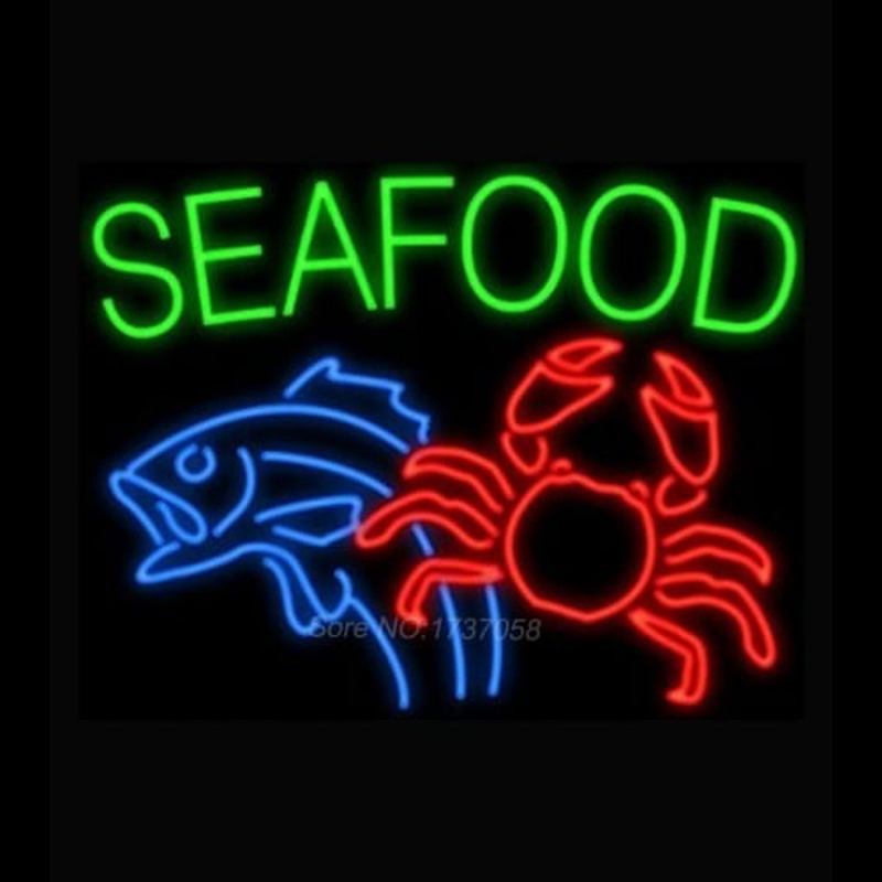 Seafood Fish Crab Neon Sign
