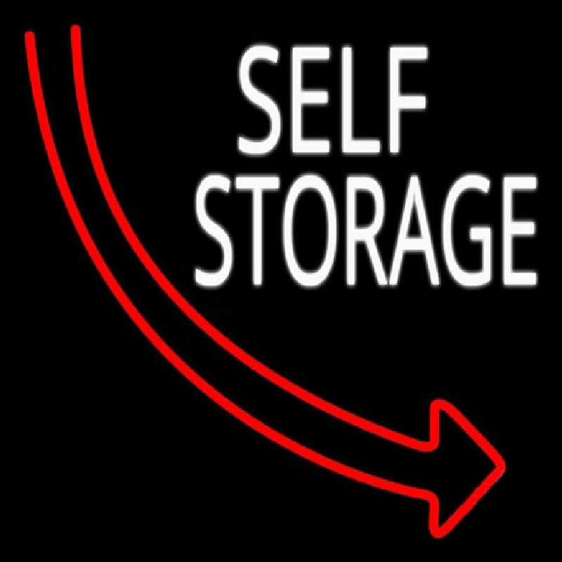 Self Storage Block Arrow Neon Sign