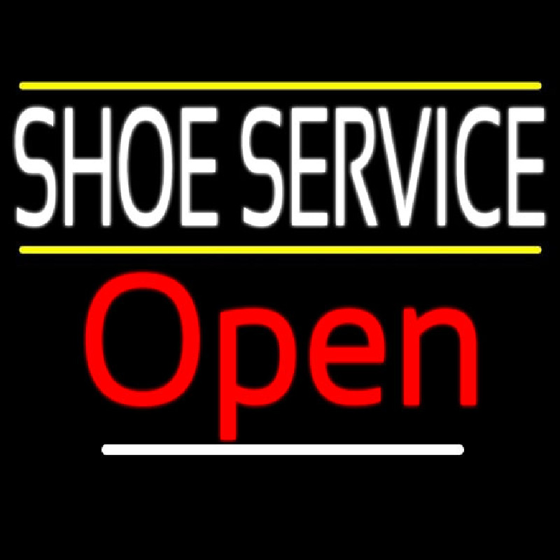 Shoe Service Open Neon Sign