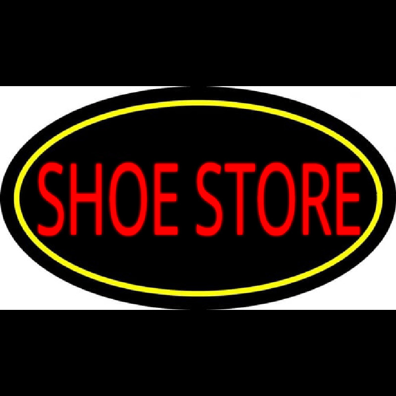 Shoe Store With Oval Neon Sign