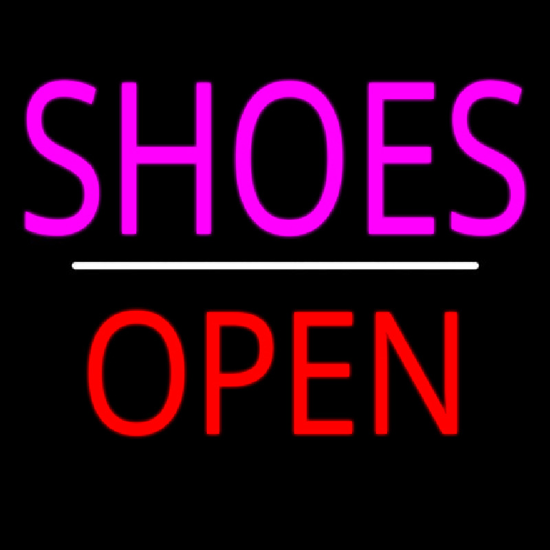 Shoes Open White Line Neon Sign